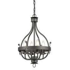 Image of 4 Bulb Chandelier Hanging Pendant LIght Graphite Finish LED E14 60W Bulb