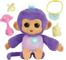 Image of Fingerlings Care ‘n’ Cuddles Interactive Baby Monkey, Sunny (Purple), Toys