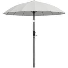 Image of Outsunny 2m Shanghai Garden Parasol Umbrella, Outdoor Sun Shade, Light Grey