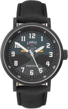Image of Limit Men's Pilot Black Leather Strap & Dial Watch 5972