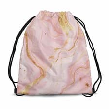 Image of Drawstring Bag Liquid Marble Painting Waterproof Basketball Bag Gold Glitter ...