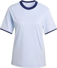 Image of ADIDAS Essentials Slim Logo Women's T-Shirt Crystal Sky/White Cotton Size M