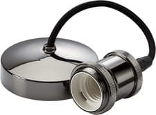 Image of 6 Inch E27 Vintage Pendant Set in Black Nickel, 150Mm