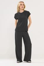 Image of PixieGirl Petite Women's Textured Wide Leg Trousers