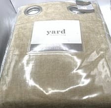Image of Yard Heavy Chenille Eyelet Curtains Lined Natural 46x54” 117cm x 137cm BNIB