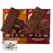 Image of Slim Fast Meal Replacement Bars Salted Caramel & Chocolate Fudge 8x60g, High Fib