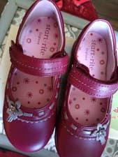 Image of startrite girls shoes 5E Dark Red Leather Brand New Boxed RRP £36.00 Bargain