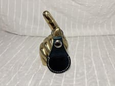 Image of Handmade leather Apple AirTag Case Keyring Holder BLUE MADE TO ORDER 