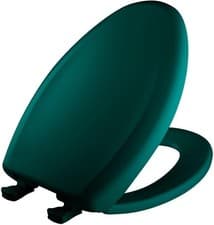Image of Teal Elongated Toilet Seat Slow Close Fastening Durable Plastic