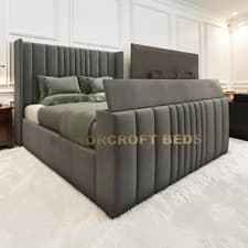 Image of Manhattan Upholstered TV Bed Frame In All UK Sizes 3ft-6ft