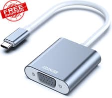 Image of USB- C to VGA Adapter USB TYPE C, Thunderbolt 3 Adapter Compatible grey oxijan