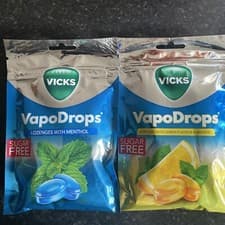 Image of Vicks VapoDrops Menthol/Lemon & Menthol 72g Sugar Free Lozenges