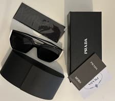Image of PRADA Symbole PR 17WS 1AB5S0 Sunglasses Black Dark Grey