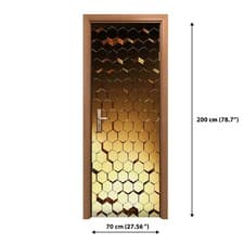 Image of Door Wall Sticker HD Decal Murals Self-adhesive Abstract Hexagon Picture