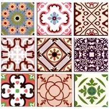 Image of Drink Coasters Turkish Moroccan Design Round Square Tea Coffee Cup Mat Cork Back