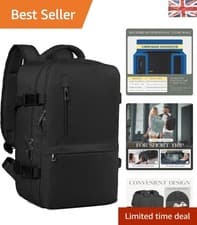 Image of Dark Black Carry-On Cabin Backpack 40x30x20cm - Perfect for All Travel Needs