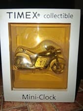 Image of Vintage TIMEX Motorcycle Bike Clock NEW in BOX Collector WATCH Silver Unisex