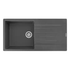 Image of Reginox Harlem10 Kitchen Sink Single Bowl Silver Grey Granite Reversible Inset