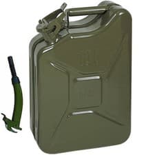 Image of 10L Metal Jerry Can Green Car Storage Fuel Petrol Diesel Container & Flexi Spout