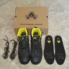 Image of Amblers AS803 Black Leather Work Safety Boots Wide Fit Waterproof Steel Toe UK12
