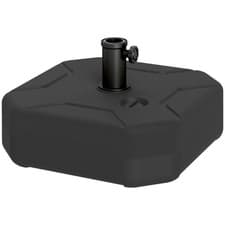 Image of Outsunny Square Garden Parasol Base, Sand/Water Filled Parasol Stand, Black