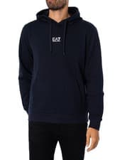 Image of EA7 Men's Jersey Pullover Hoodie, Blue
