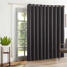 Image of Thermal Blackout Curtains Ready Made Eyelet Heading Ring Top 66x84 With Tie Back