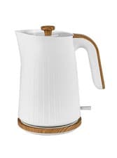 Image of Matte White Scandi Fast Boil Kettle 1.7L | Textured Nordic Wood Effect Design