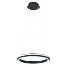 Image of Modern LED Circular Halo Pendant Light Fitting in Matte Sand Black by Happy H...