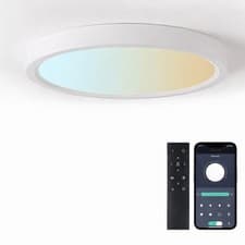 Image of 30cm LED Ceiling Light 28W Dimmable Remote IP44 Bathroom Flush Lamp Warm White