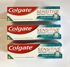 Image of 3 x Colgate SENSITIVE Instant Relief Enamel repair Toothpaste 75ml EXP 12/2025