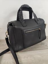 Image of Accessorize Women's Crossbody Bag Shoulder Bag BLACK Pebbled Faux Leather NEW