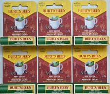 Image of Burt’s Bees Mint Cocoa Lip Balm 4.25g x6 Limited Edition 100% Natural Free Post