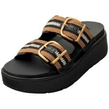Image of FitFlop Gen-ff Max Stripe Womens Slide Sandals in Black - 4 UK