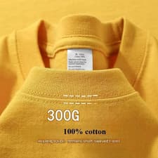 Image of Men's Heavy Duty 300g American Pure Cotton T-Shirt Oversized Casual Short Sleeve