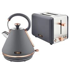 Image of Tower Cavaletto Pyramid Kettle and 2 Slice Toaster Set Grey