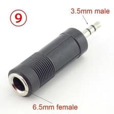 Image of 6.35mm Stereo Jack Socket to 3.5mm Stereo Jack Plug Gold Adapter
