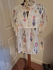 Image of Per Una M&S Aztec Print Cotton Blouse Size 14 BNWT RRP £29.50