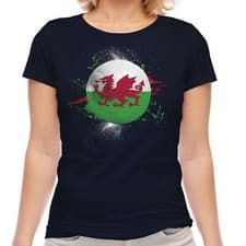 Image of WALES FOOTBALL LADIES T-SHIRT TEE TOP GIFT WORLD CUP SPORT
