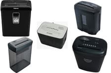 Image of Paper Shredder Strip Cut 10 Litre Mains Powered Shred Documents 5 Sheet 2 Sheet