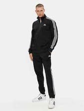 Image of MENS ADIDAS RETRO 3 STRIPE FULL TRACKSUIT - ALL SIZES - BLACK/WHITE IC6747.