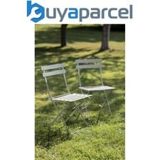 Image of 2 x Garden Trading Outdoor Indoor Bistro Chairs Seat Clay Steel Metal Patio
