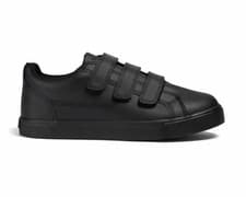 Image of Kickers Tovni Trip Leather YU 114743 Boys Girls School Shoes Black