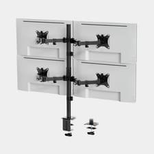 Image of VonHaus Quad Monitor Stand with Clamp for 13-32" Screens Adjustable Mounts