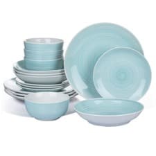 Image of 16pc Porcelain Dinner Set Colour Splash Crockery Dinnerware Plates Bowls for 4