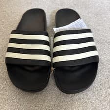 Image of adidas Adilette Aqua Sliders Black Mens Slip On Pool Gym Shower Slides size 11