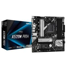Image of ASRock A520M PRO4 Super Alloy AMD AM4 Socket Motherboard, Micro-ATX, 4x DDR4 Slo