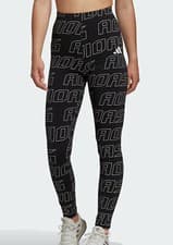 Image of WOMENS ADIDAS GRAPHIC BRANDED LEGGINGS BLACK UK S OR M NEW AUTHENTIC LAST FEW