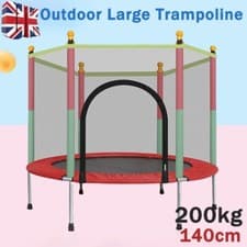 Image of 5FT Kid Trampoline With Safety Net Enclosure Children Outdoor Garden Fun Toy UK