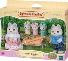 Image of Sylvanian Families Husky Family 5 Figures Playset and Snow Sled Epoch